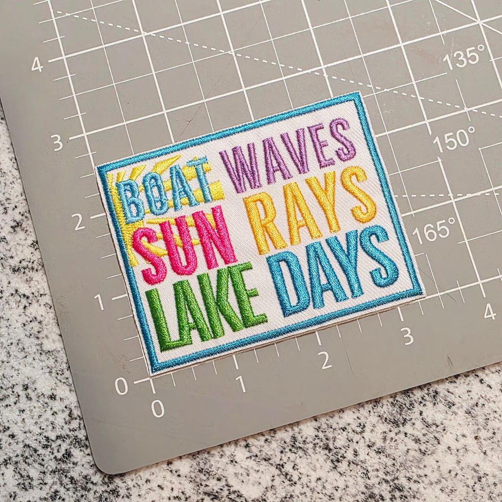 Boat Waves Sun Rays Lake Days Patch
