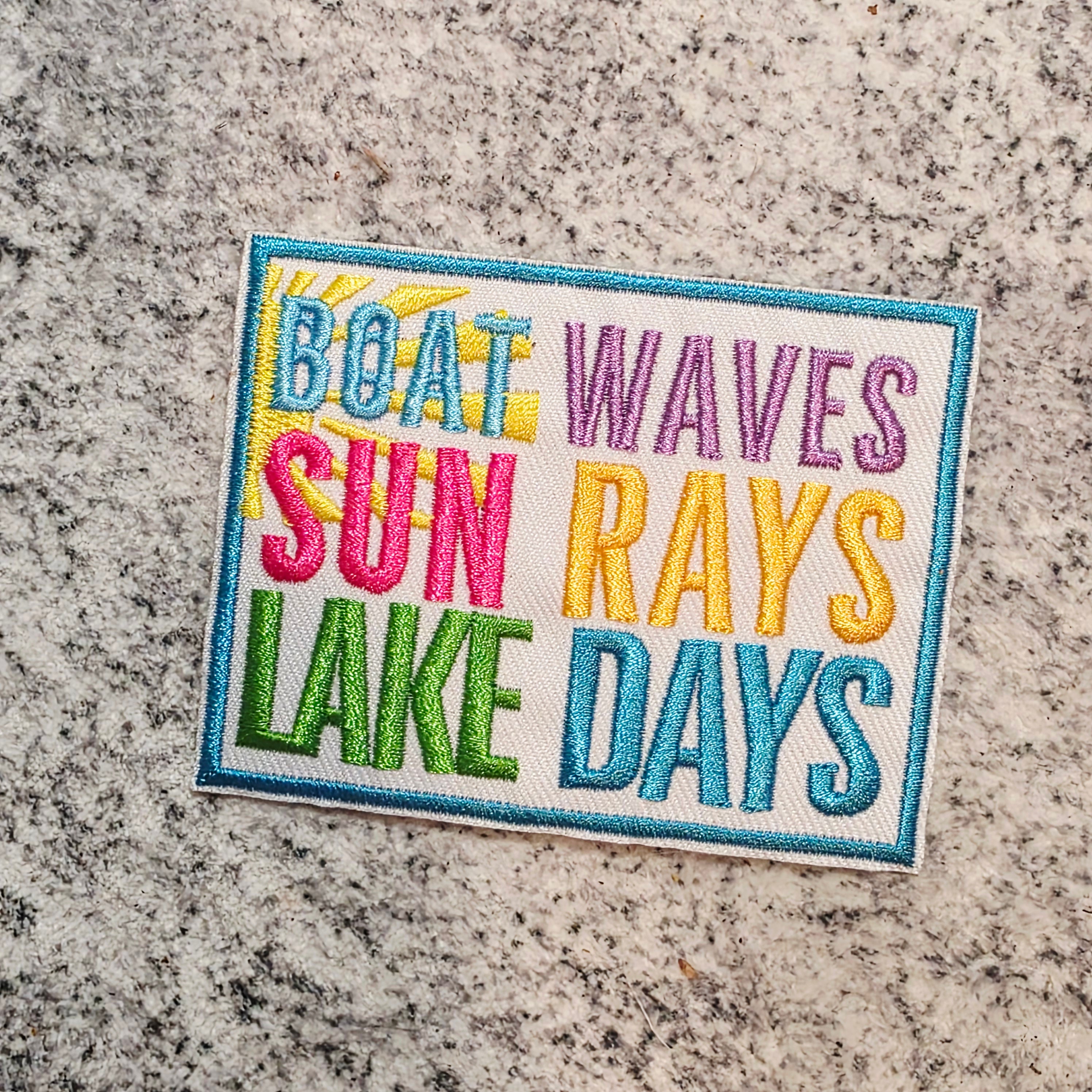 Boat Waves Sun Rays Lake Days Patch