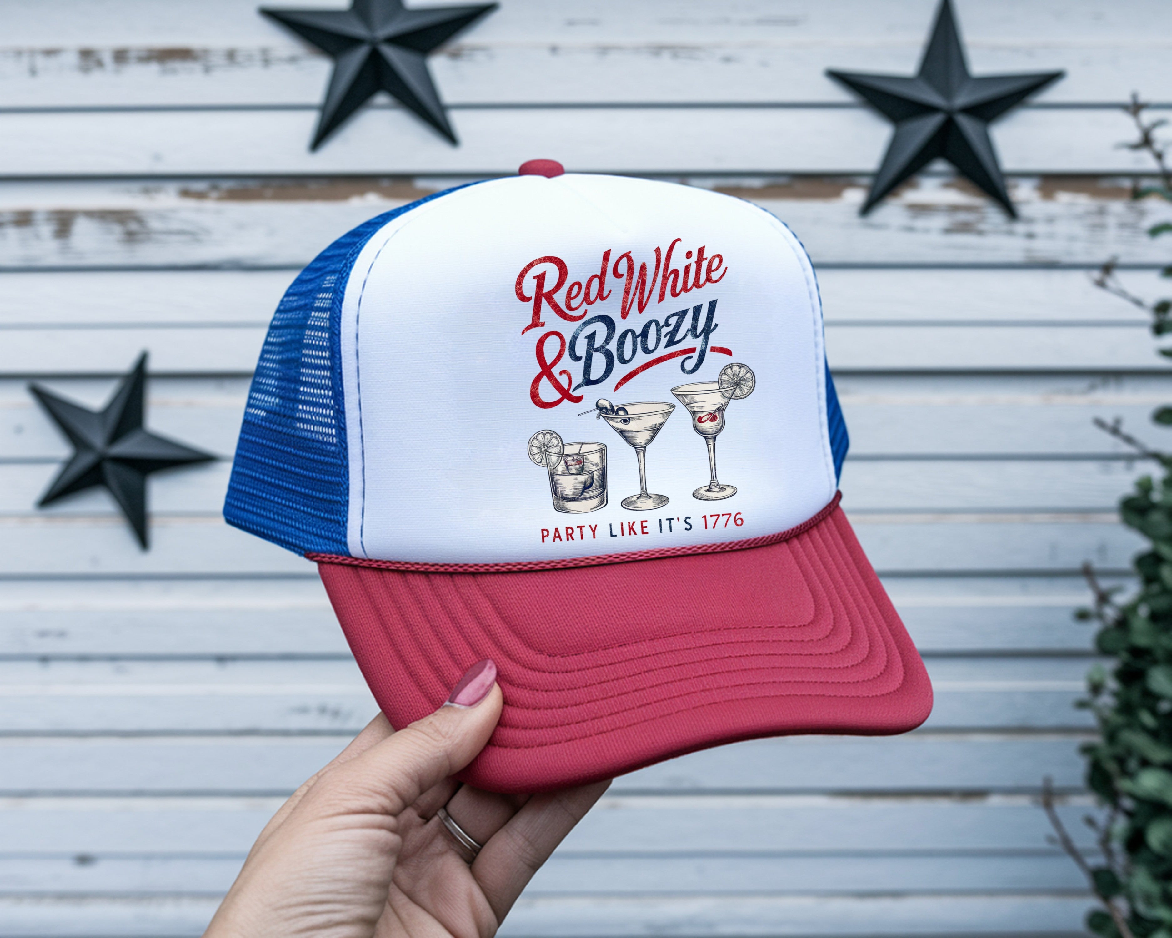 Red White & Boozy Trucker Hat